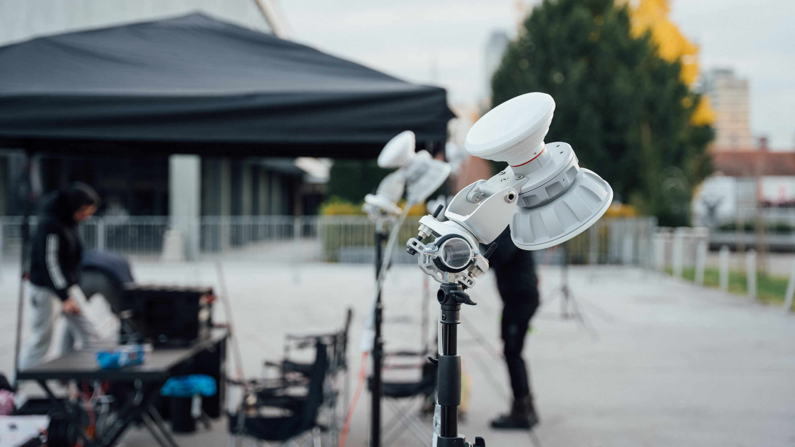 Skydance Drone Light Shows antenna equipment setup for drone communication and control system